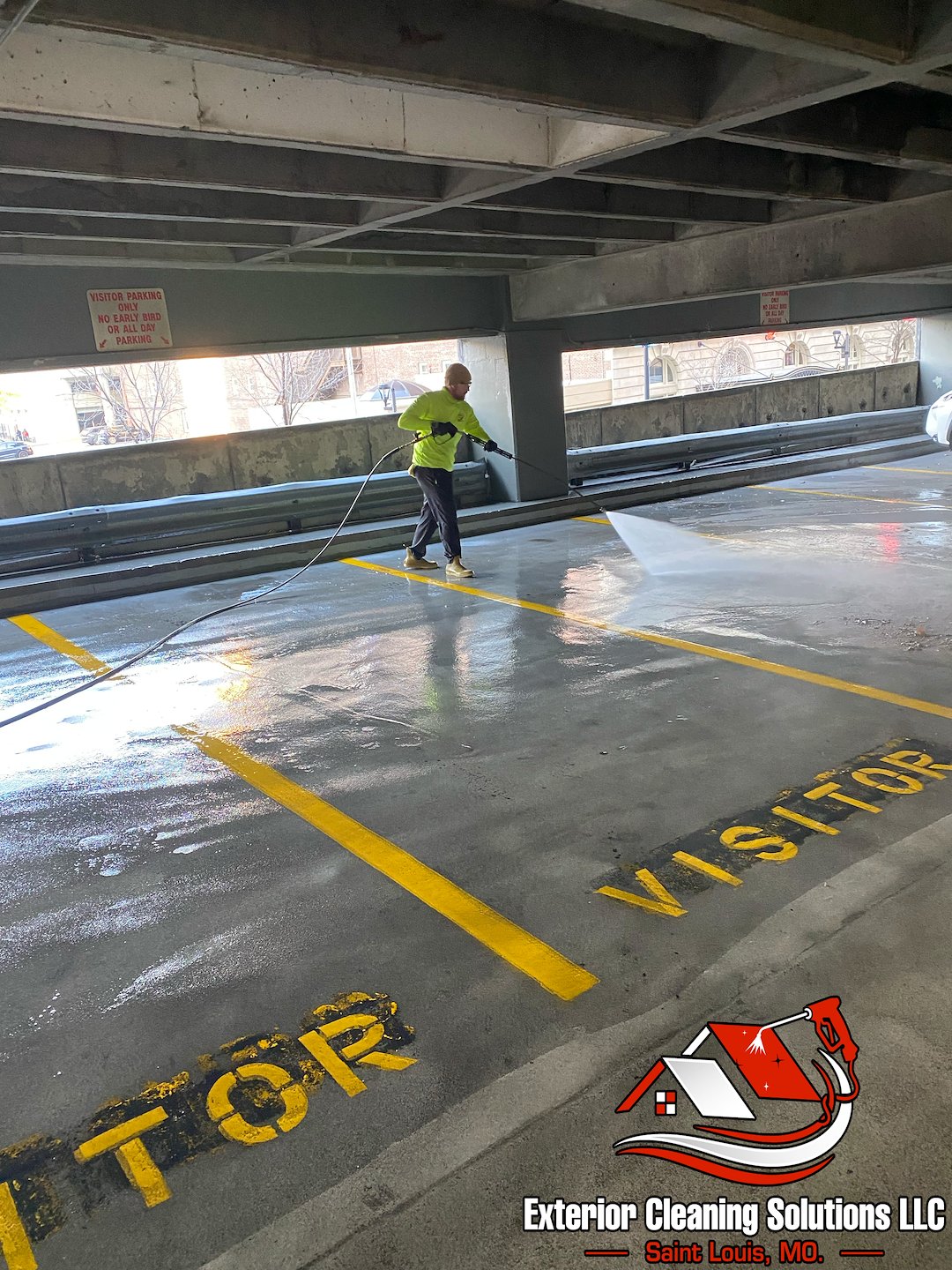 Commercial Parking Garage Power Washing in St. Louis, MO